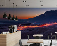 Desert Highway Sunset Horizon Wall Mural