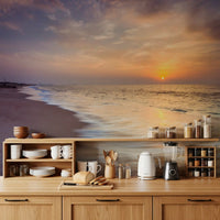 Golden Hour Coastal Horizon Wall Mural