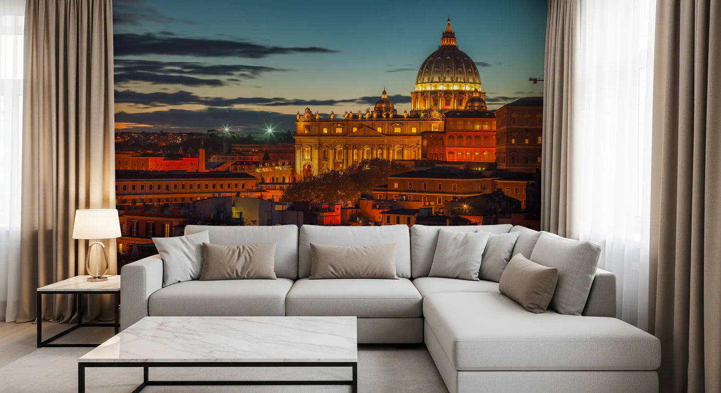 Roman Twilight Basilica View Wall Mural