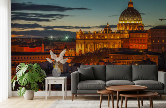 Roman Twilight Basilica View Wall Mural