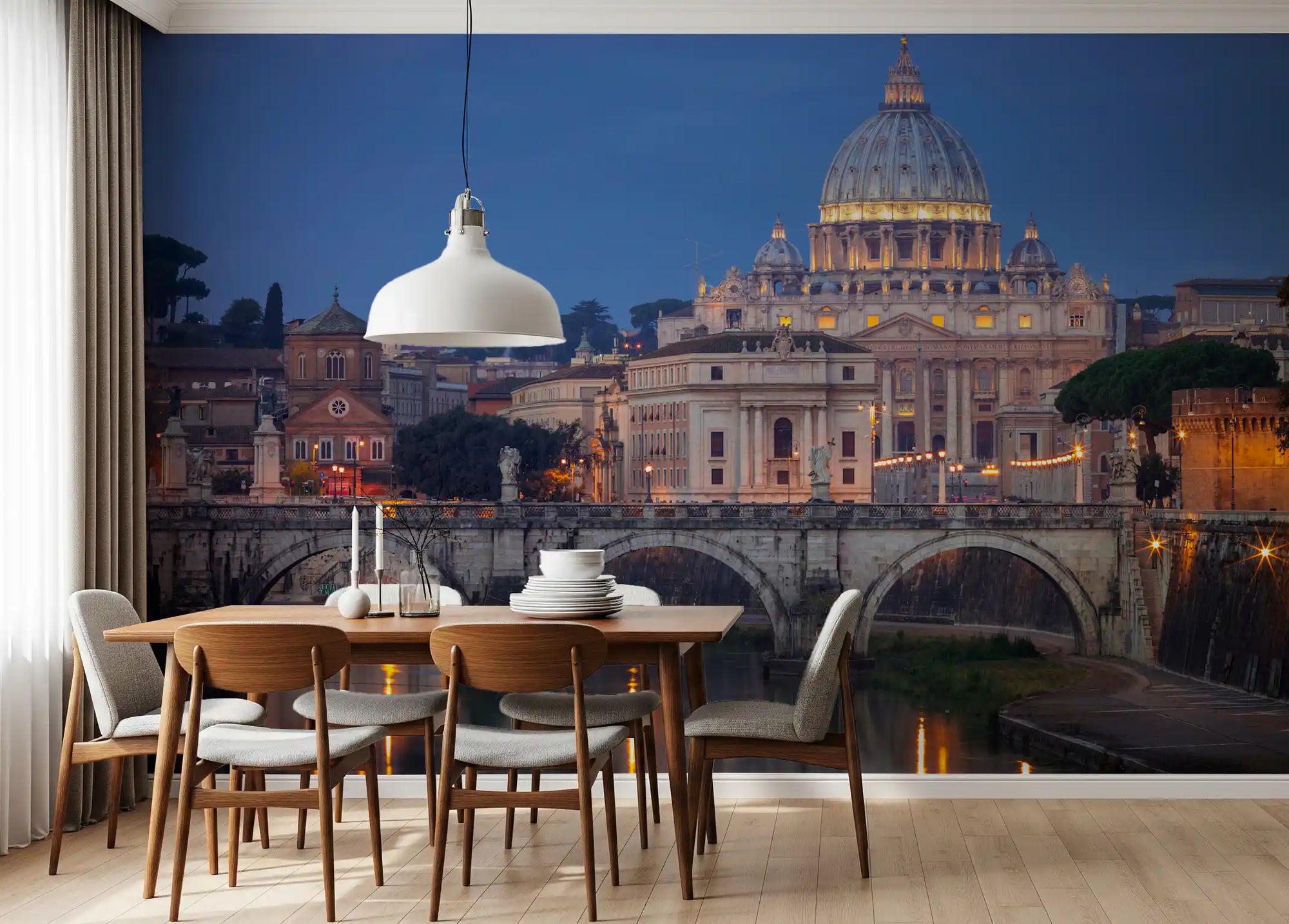 a dining room, St. Peter's Basilica at twilight Wall mural GD11135
