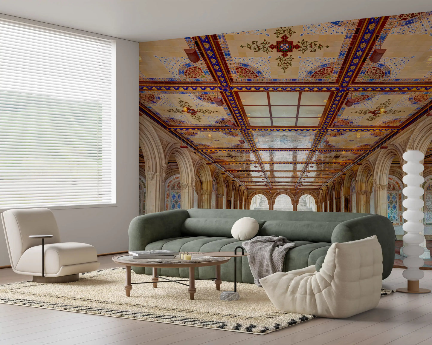 Minton Tile Arkitektonisk Bue Vægmaleri