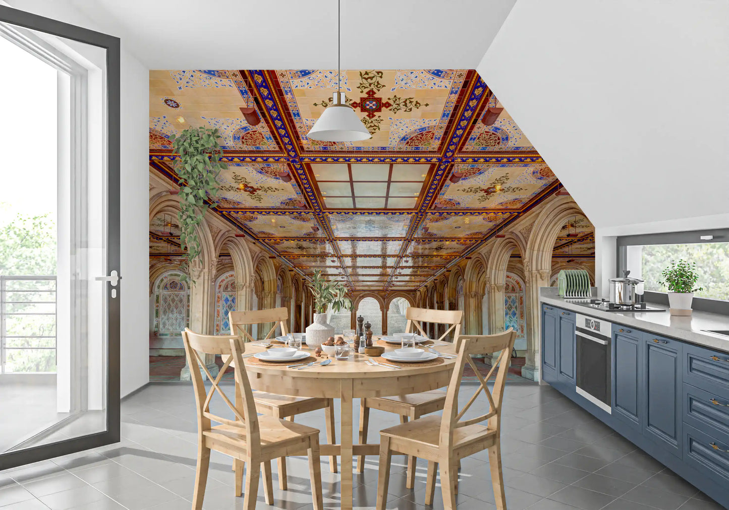 Minton Tile Arkitektonisk Bue Vægmaleri