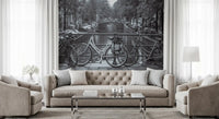 Fototapet cu Scena de Biciclete pe Canalele din Amsterdam