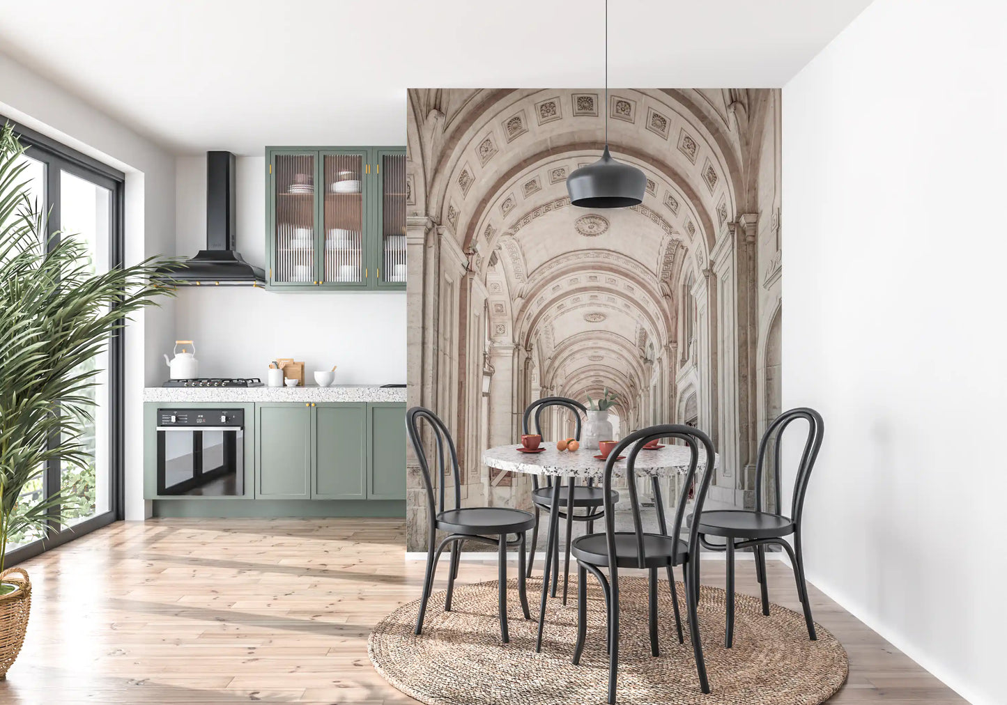 Neoklassizistisches Wandbild mit Steinbogen