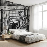 Fresque murale de ruelle urbaine avec bicyclettes