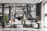 Fresque murale de ruelle urbaine avec bicyclettes