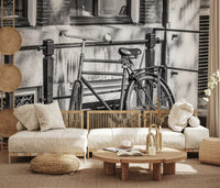 Fresque murale de ruelle urbaine avec bicyclettes