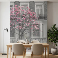 Keväinen magnolia Urban Bloom -seinämaalaus