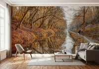 Herbstliche Kanalreflexionen Wandbild