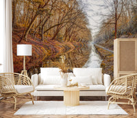 Herbstliche Kanalreflexionen Wandbild