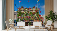 London blomsterpub udvendig vægmaleri