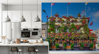 London blomsterpub udvendig vægmaleri