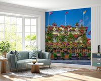 London blomsterpub udvendig vægmaleri