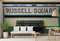 Veggmaleri med London Underground Heritage T-banestasjonsskilt