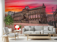 Wandbild Urban Red Umbrella Sunset