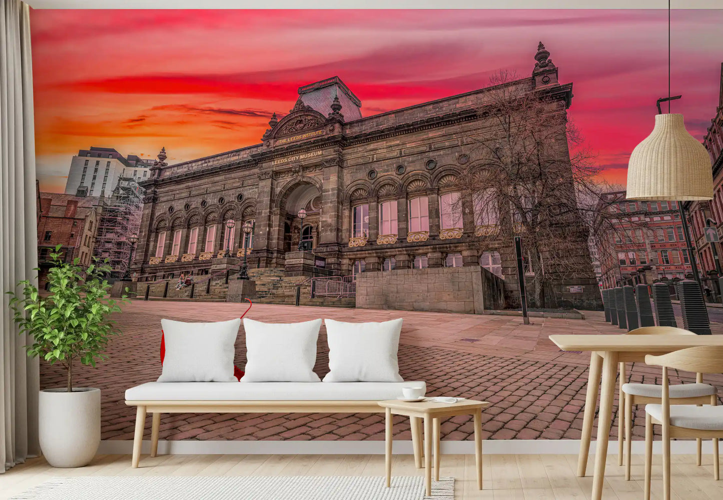 Wandbild Urban Red Umbrella Sunset