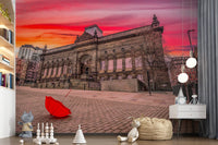Wandbild Urban Red Umbrella Sunset