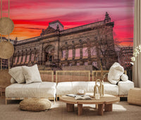Wandbild Urban Red Umbrella Sunset