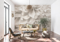 Cream Petal Macro Flow Wall Mural