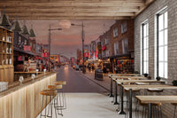 London Street Twilight Scene Wall Mural