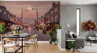London Street Twilight Scene Wall Mural
