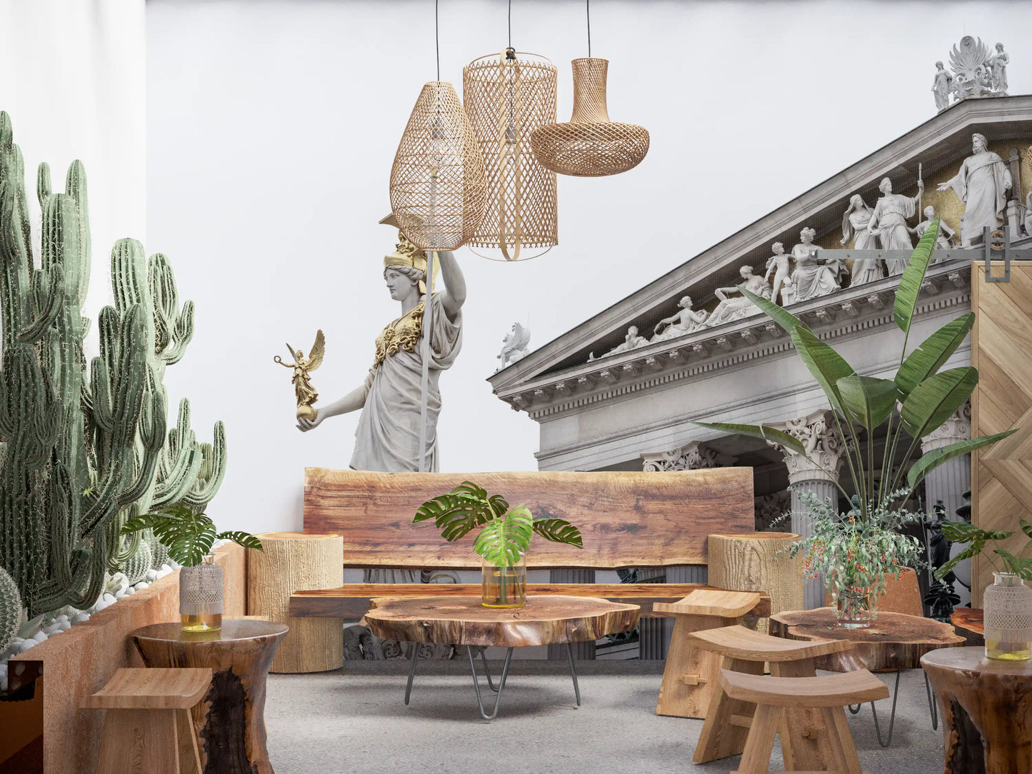 Athena Klassische Statue Architektur Wandbild