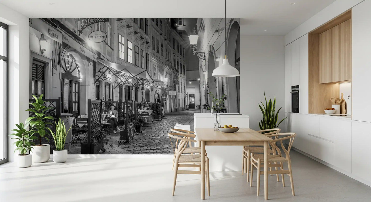 Historic European Restaurant Street Wall Mural