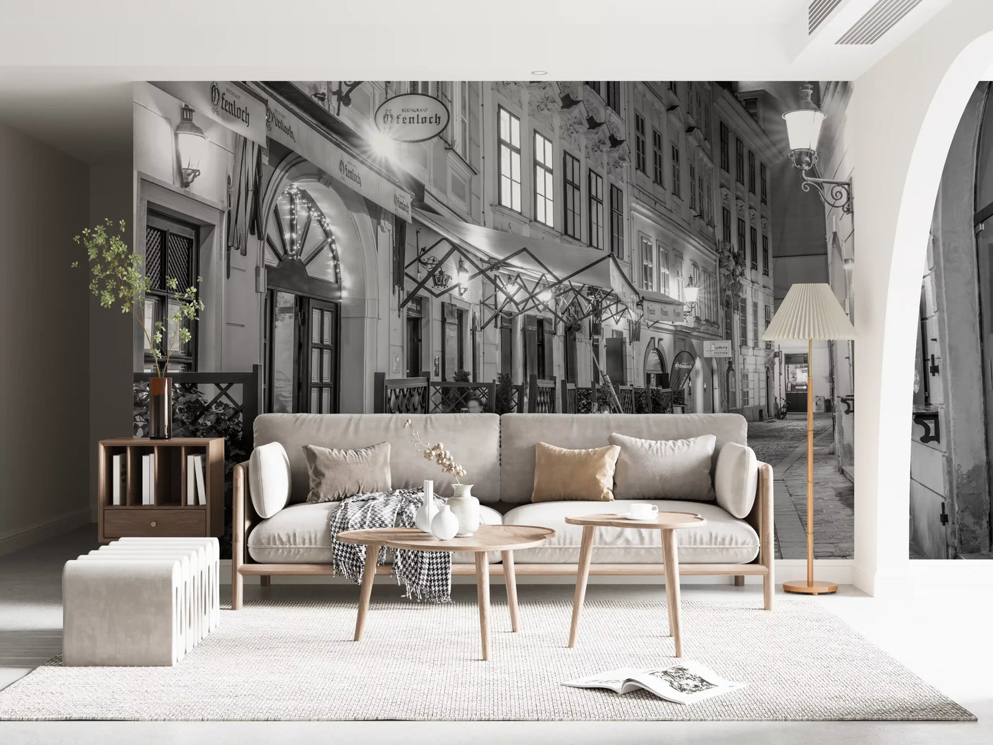 Historic European Restaurant Street Wall Mural