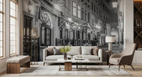 Historic European Restaurant Street Wall Mural