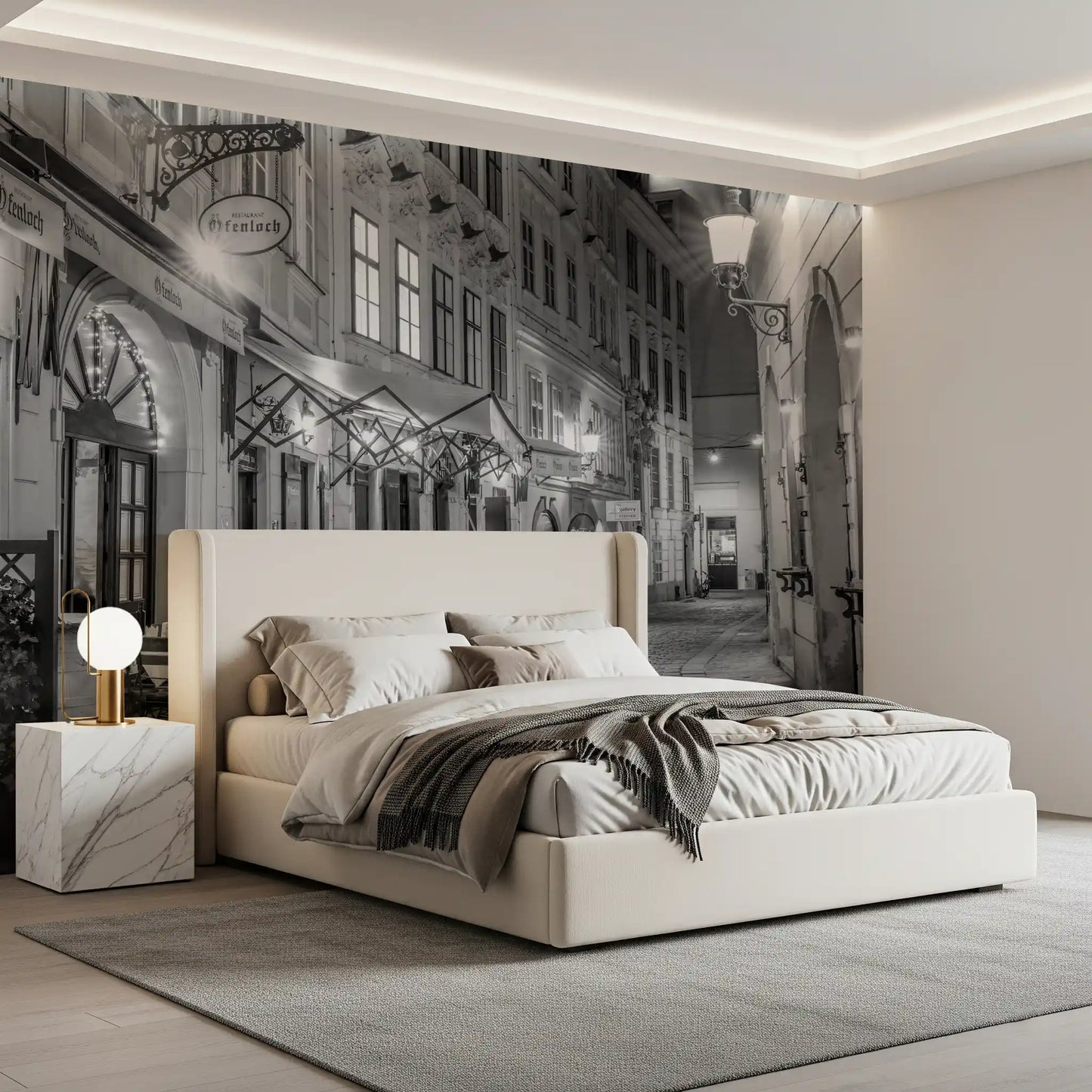 Historic European Restaurant Street Wall Mural