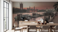 London River Sunset View Wall Mural