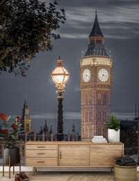 Carta da parati murale con scena del crepuscolo della Torre dell'Orologio di Londra