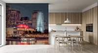 Fototapeta z panoramą Londynu nad rzeką o zmierzchu