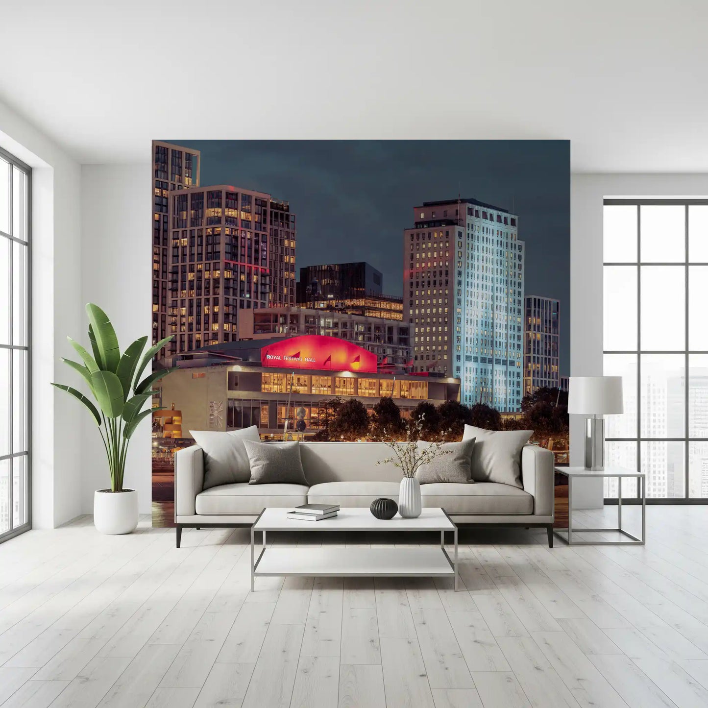 Fototapeta z panoramą Londynu nad rzeką o zmierzchu