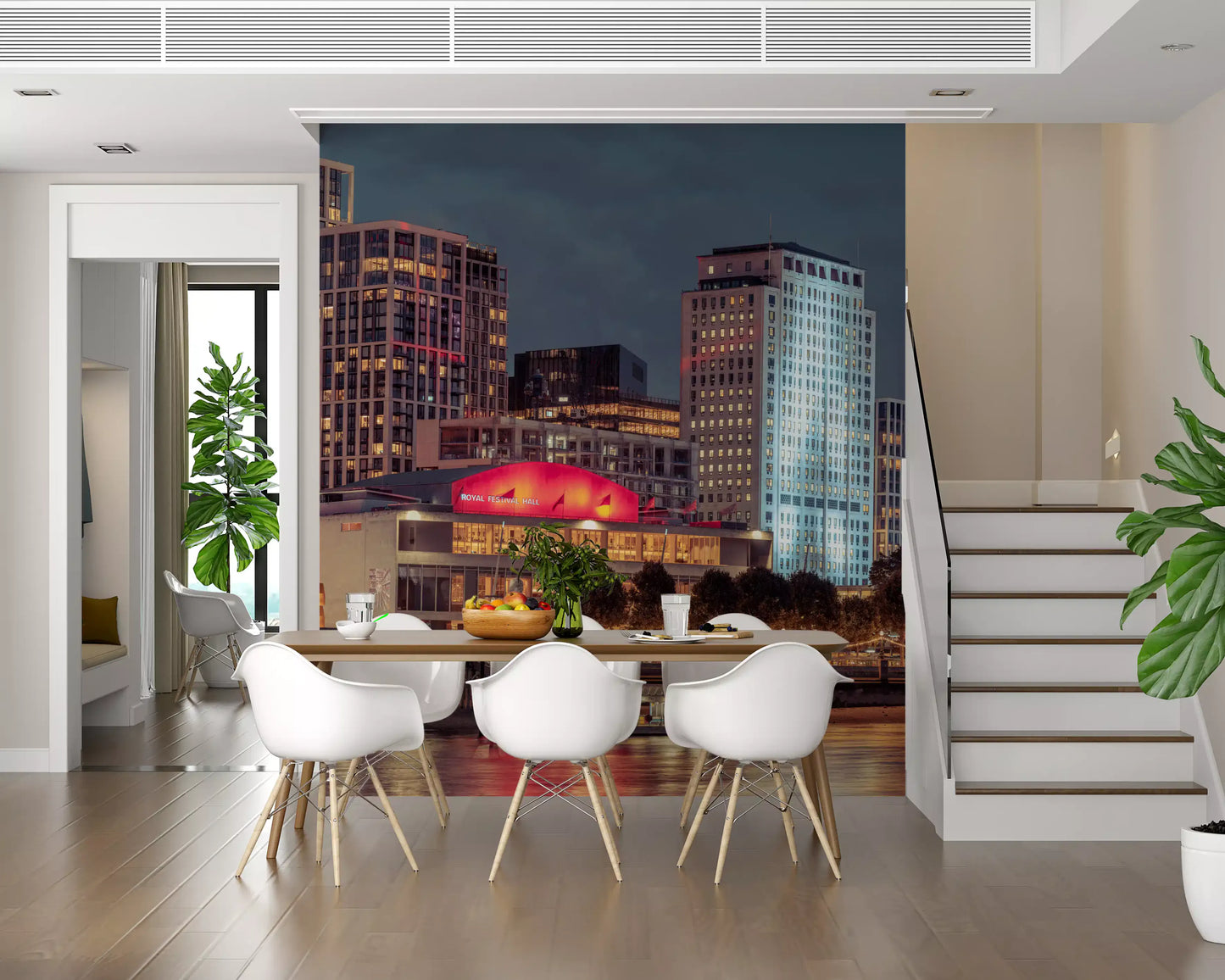 Fototapeta z panoramą Londynu nad rzeką o zmierzchu