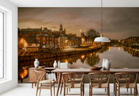 York Riverside Twilight Veggmaleri