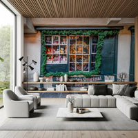 Charmantes Wandbild mit Teddybär-Shop-Fassade