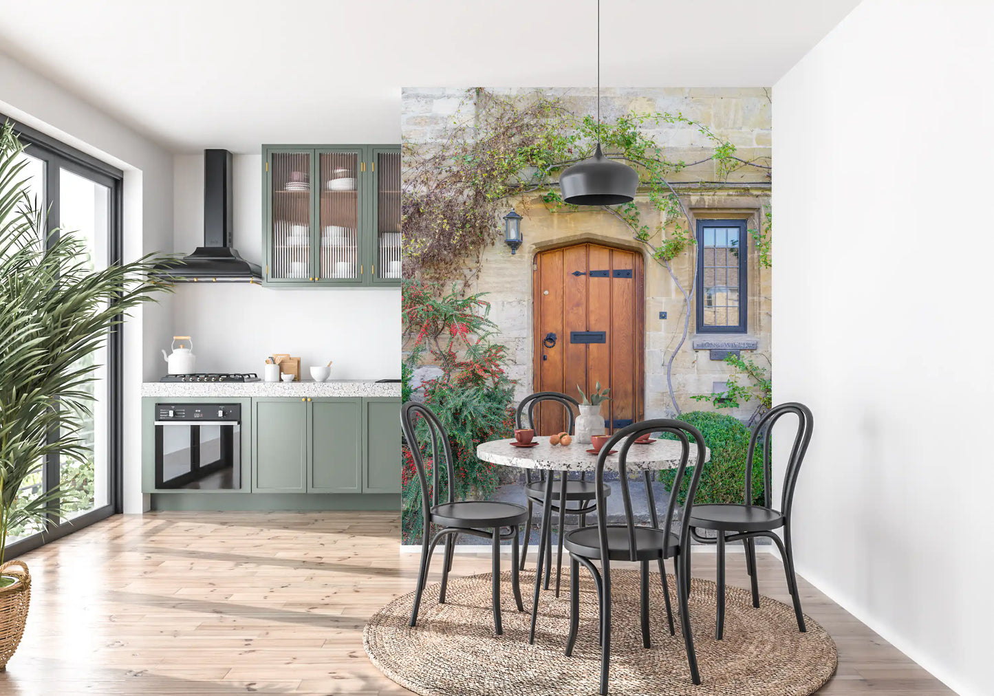 Cotswold Stone Cottage Entrance Wall Mural