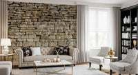 Väggmålning med staplad Cotswold-sten