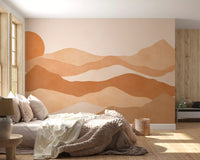 Ørken solnedgang minimalistiske topper veggmaleri