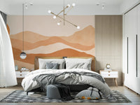 Ørken solnedgang minimalistiske topper veggmaleri