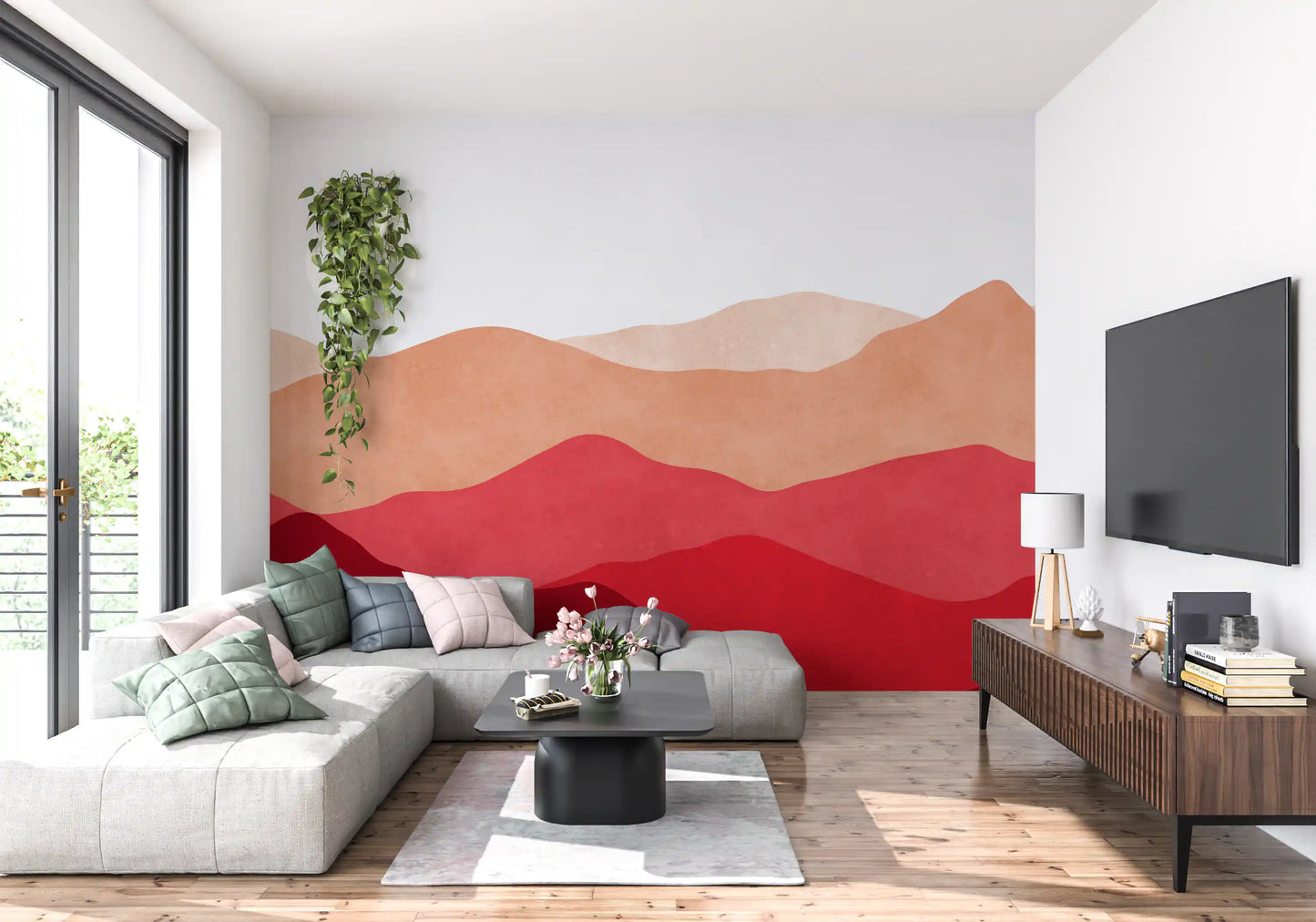 Crimson Mountain Horizon Muurdecoratie