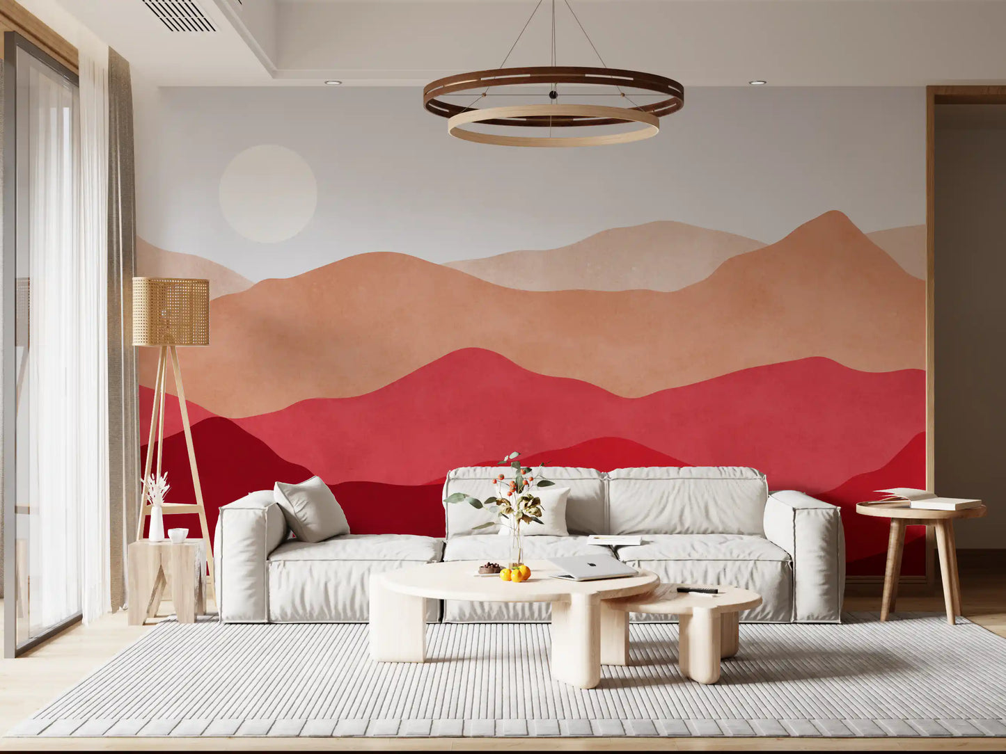 Crimson Mountain Horizon Muurdecoratie