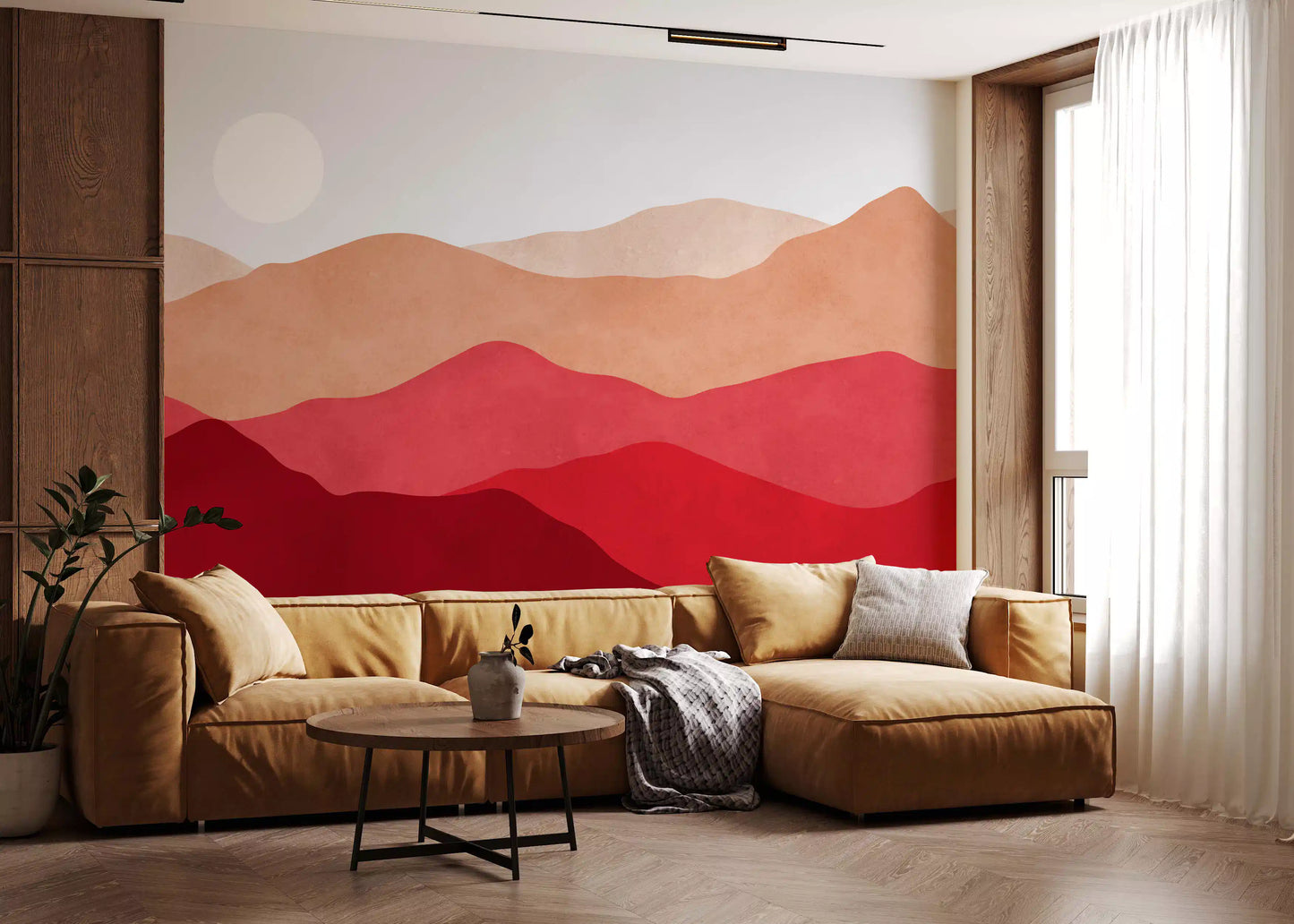 Crimson Mountain Horizon Muurdecoratie