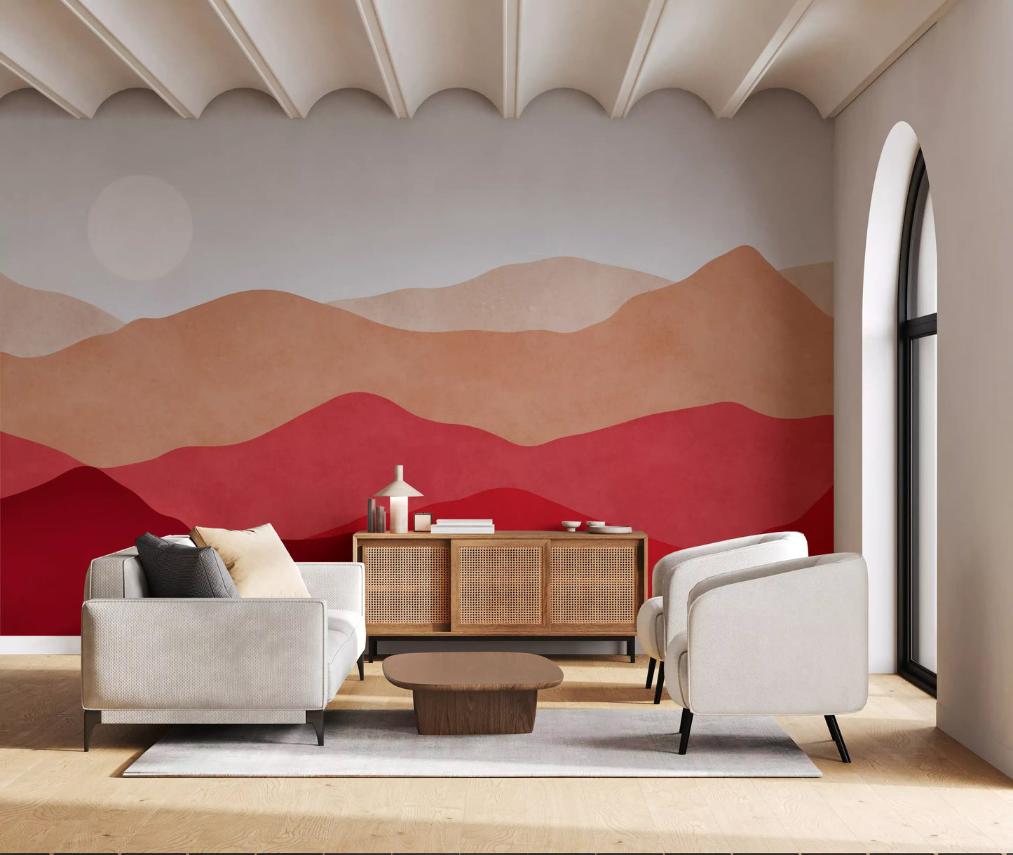 Crimson Mountain Horizon Muurdecoratie