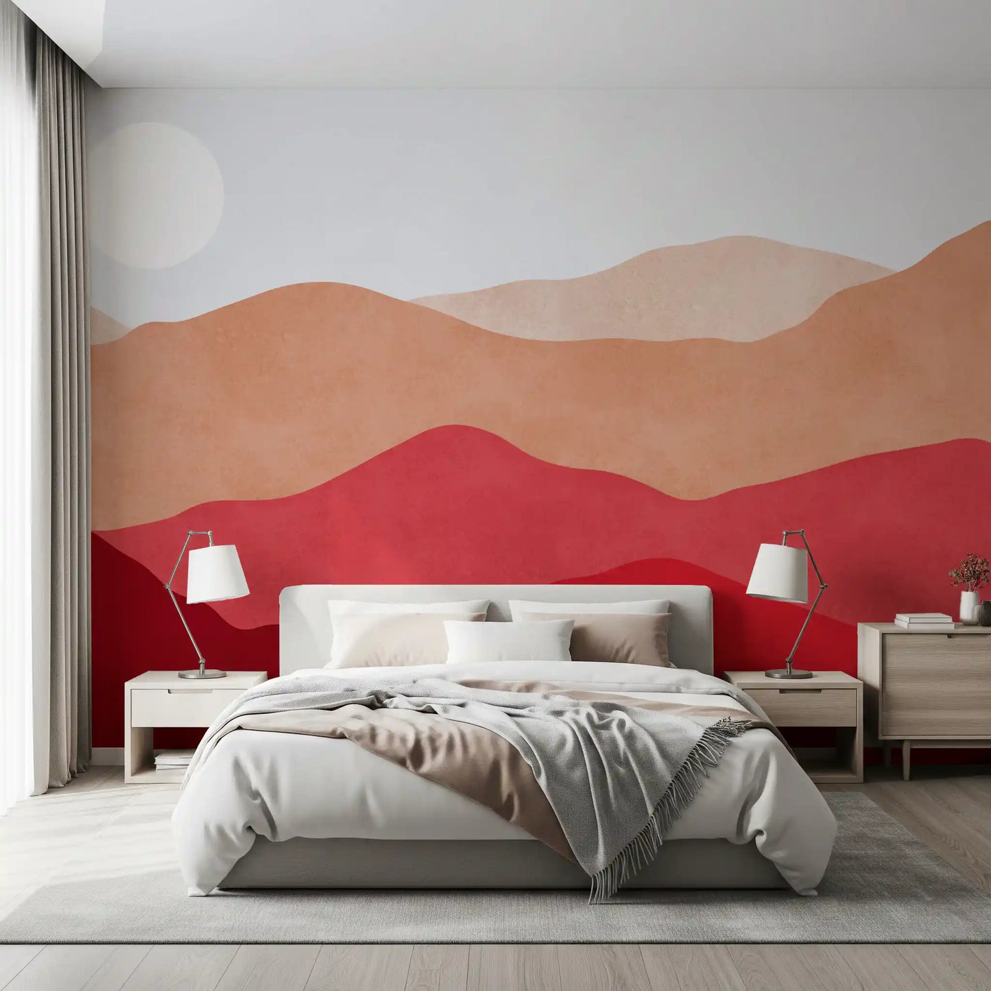 Crimson Mountain Horizon Muurdecoratie