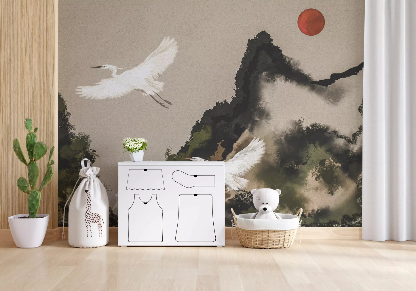 Tapet mural peisaj montan Zen Heron
