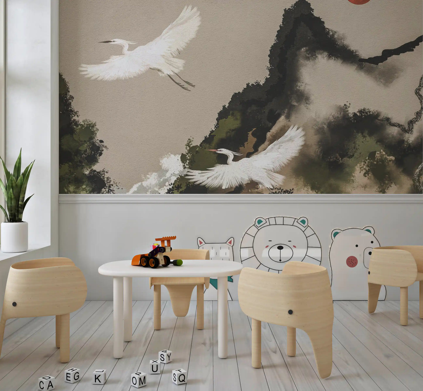 Tapet mural peisaj montan Zen Heron