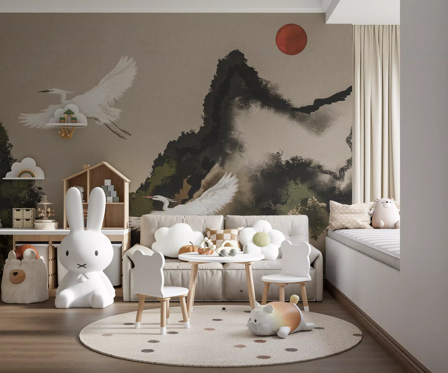 Tapet mural peisaj montan Zen Heron